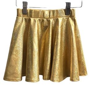 Boutique Brooklyn Owl Gold Shimmer Twirl Skirt Size S (4)